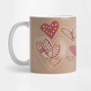 Love makes hearts take flight - magenta Mug
